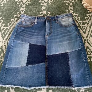 Driftwood Patchwork Denim Skirt